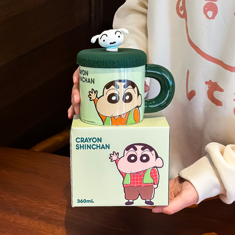 Lápiz pequeño nuevo gran mano marca taza caja de color cubierta de silicona taza de cerámica taza de dibujos animados nuevos productos
