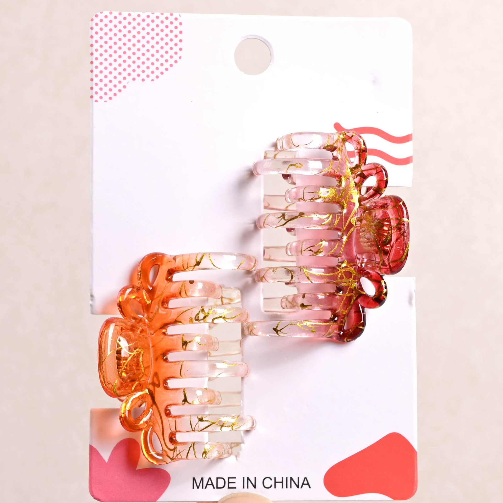 Graffiti Lace Hair Claw Clip With Double Row Teeth For Women_voghion.com