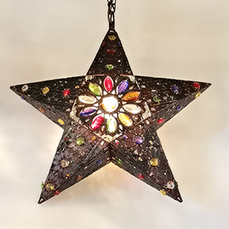 American Country Room Restaurant Chandelier Bar Club Colored Turkish Lights Crystal Glaze Decorative Thai Lamps