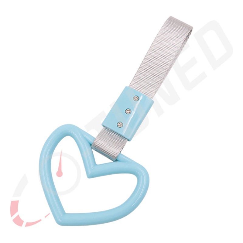 JDM gran decoración de coches en forma de corazón cinturón de plata anillo colgante parachoques trasero anillo de advertencia amor en forma de corazón coche redondo mano tirón