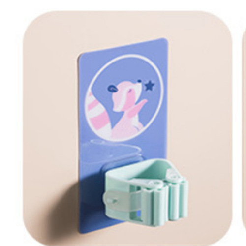 Cartoon mop holder without punching mop clip mop hook Seamless bathroom wall-mounted mop broom card holder