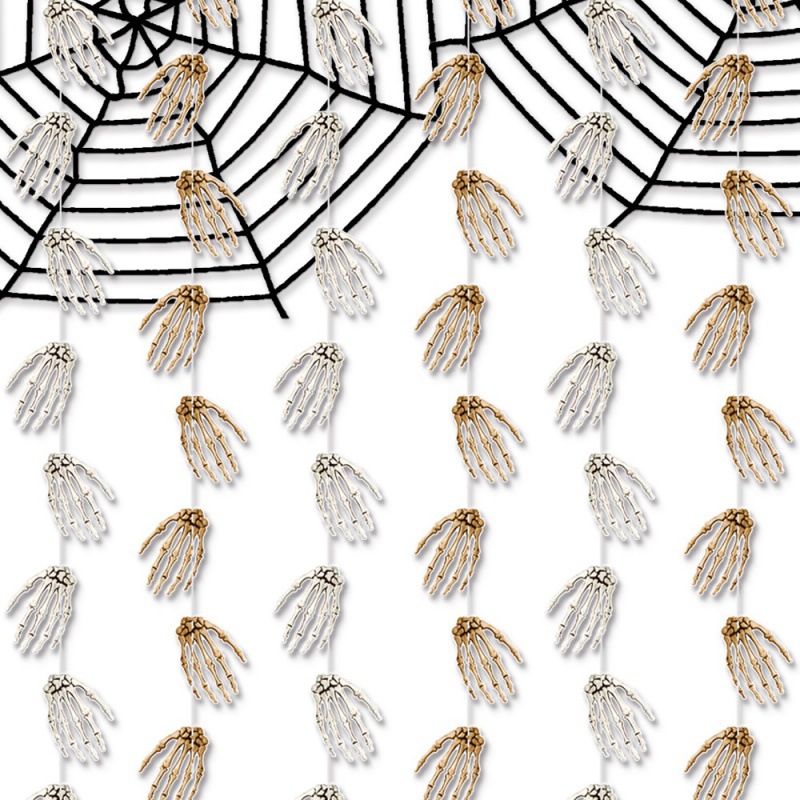 Fabricante directo para Halloween decoración de fiestas colgantes colgantes fantasmas día horrores decoración de hueso de mano línea de dibujo de flores colgantes