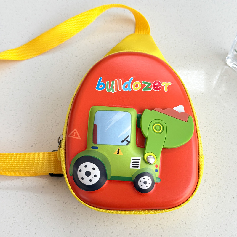Bolso de moda estereoscópico para niños, caricatura para hombres y mujeres, bolso de pecho lindo excavador para niños, bolso de bebé con cáscara dura