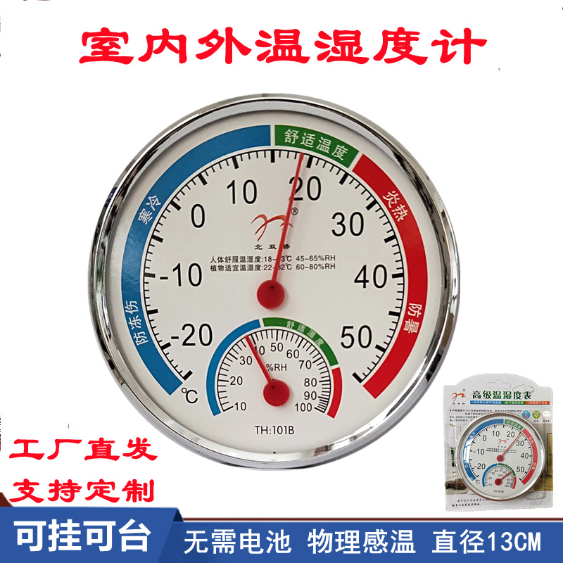 指针温度计温湿度表家用礼品卡通壁挂台干湿计商超吸塑装温度表