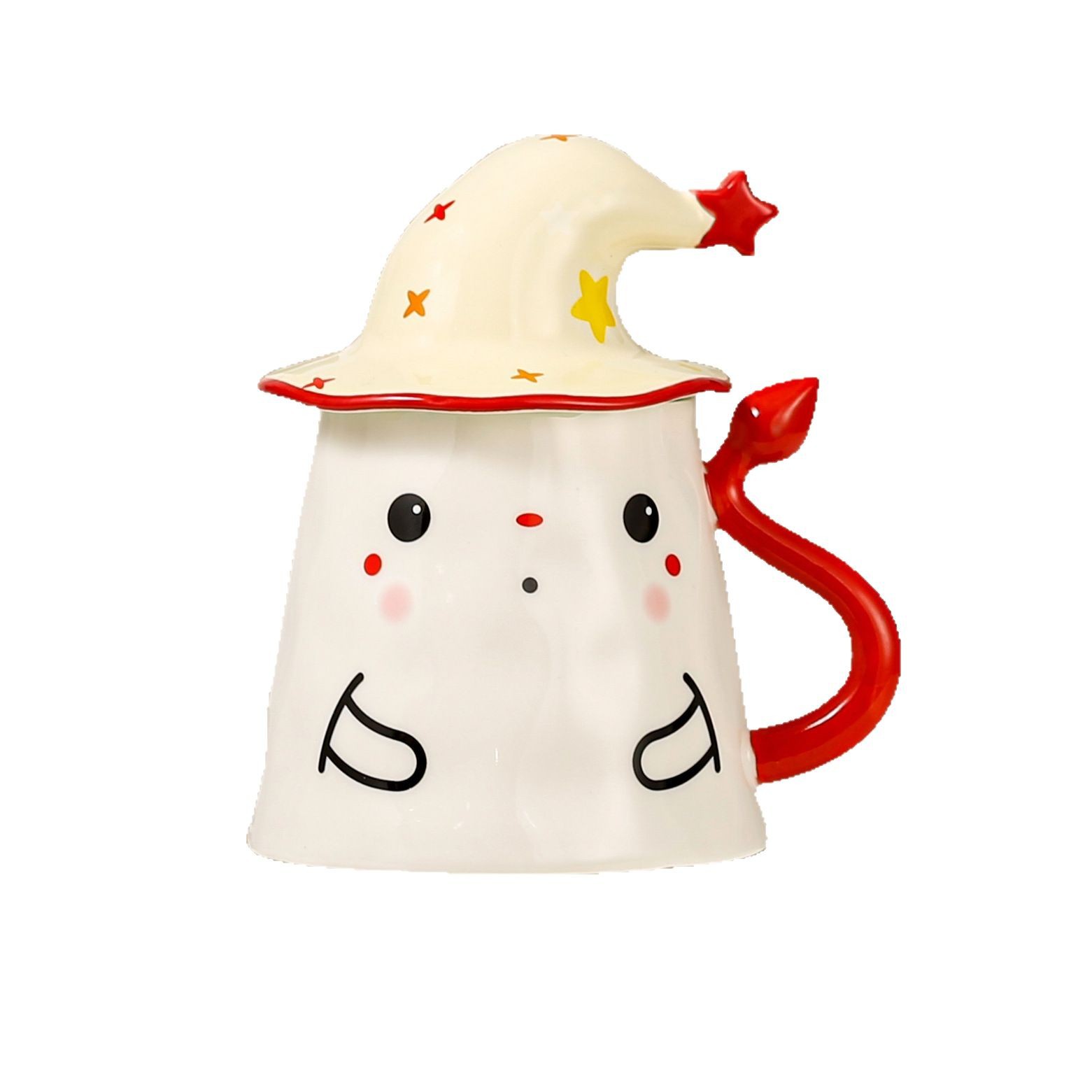 Extraño y extraño taza de cerámica fantasma lindo estilo creativo pareja de alto valor chica taza de vacaciones con tapa