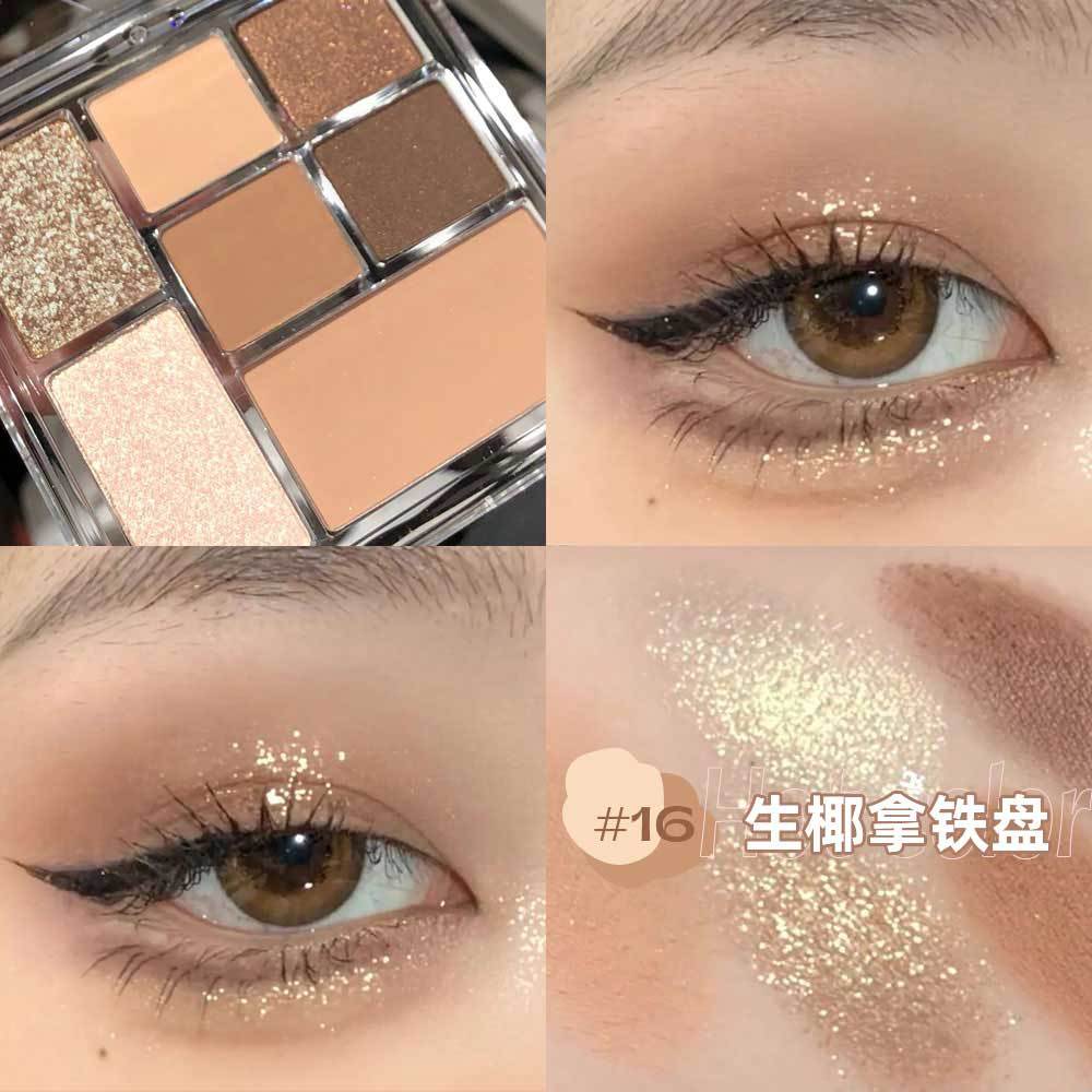 Sombra de ojos de siete colores Capel Tangram Color tierra Rosa de alto brillo Cosméticos de sombra de ojos de viento puro de alta calidad