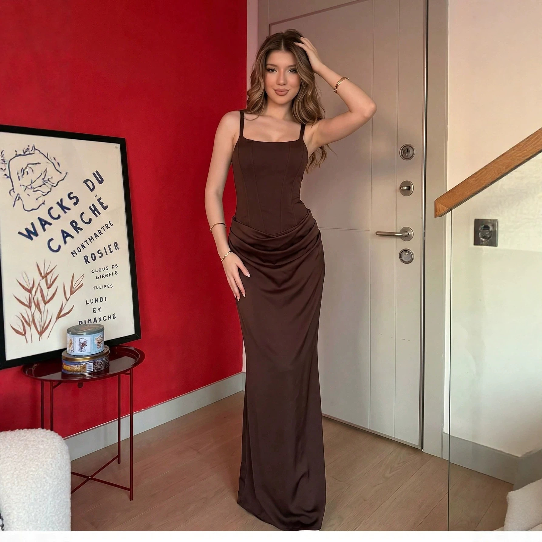 Women's Bodycon Maxi Dress Solid Color Sleeveless Slim Fit Backless Slit Evening Party Dress_ecoleips.com