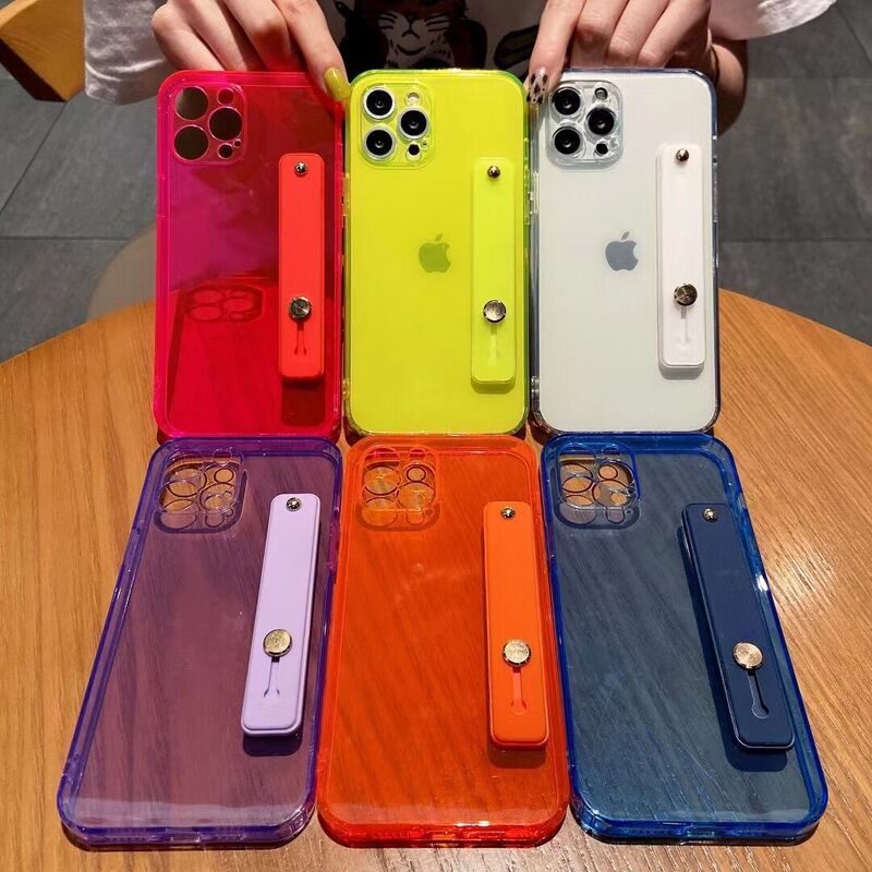 17Pro Xsmax Transparent Shell Fashion Wristband Apple 15 16E All-Inclusive Summer Small Fresh XS Suitable for 16 Sets