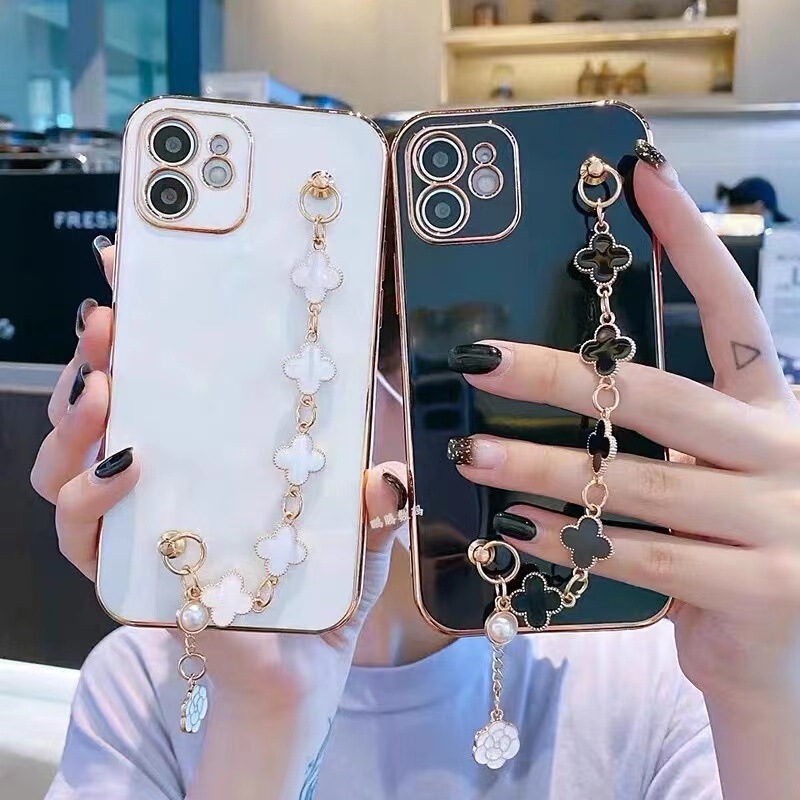 Suitable for Samsung S26 Ultra Phone Case S25/S24 Straight Edge Electroplating S25Fe Japanese and Korean Bracelet S24 Ultra Soft