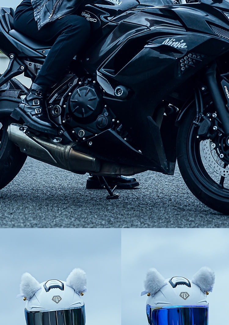 Motorcycle Helmet Full Face Bluetooth 3C Certified High Value Cat Ear