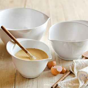 European-style Megatron Mixing Bowl Three-piece Set of MELAMINE Baking Tools Egg Pot MELAMINE Wide-brimmed Salad Bowl