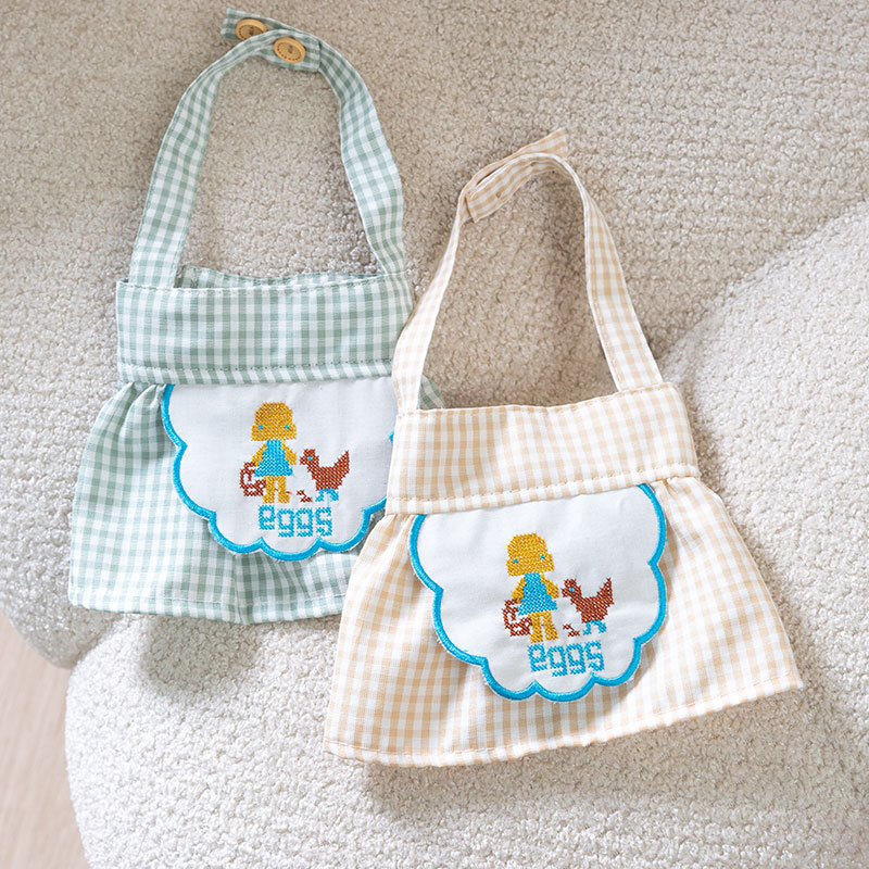 Vestido de perro de verano, tablero de ajedrez, bordado, falda de tirantes de gato, perro pequeño de tamaño mediano, ropa fina para mascotas al por mayor