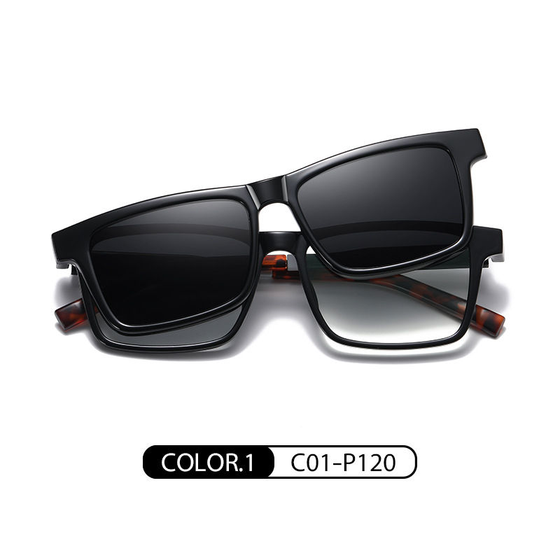 CG7703 ultra-luz TR90 miopía magnética gafas polarizadas hombres y mujeres gafas de sol cuadradas conductor conducción gafas de sol polarizadas