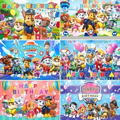クロスボーダーパウパトロール誕生日背景布ホリデーパーティー装飾用品シーンレイアウト小道具パウパトロール