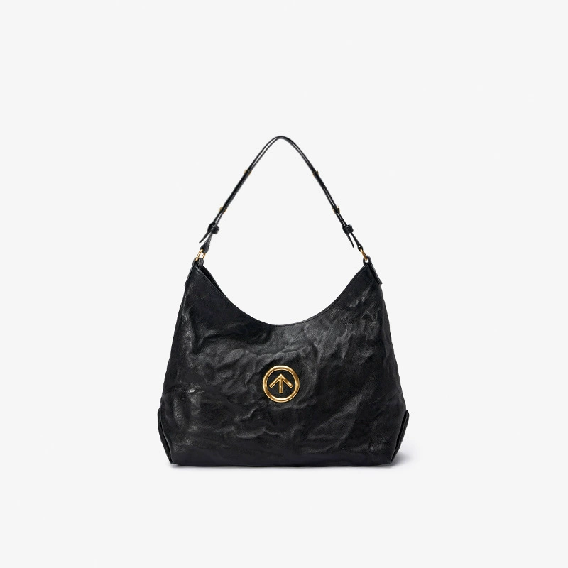 Г Bag из черной каменной кожи Г Ле, сумка-хобо, кожаная натуральная кожа под цвет овощной кожи, плечевая сумка-тоут, сумка для commuter, женская сумка