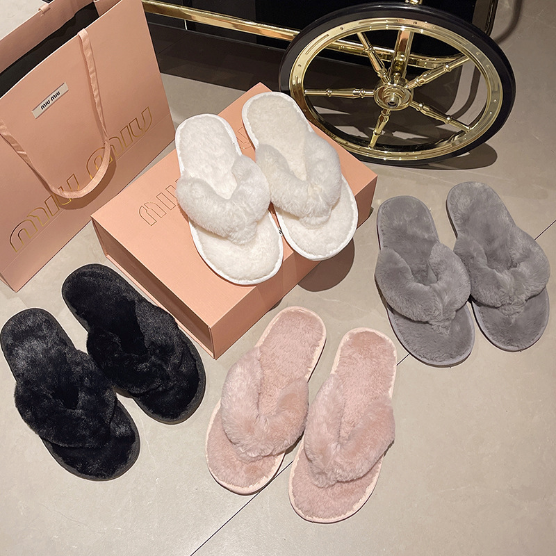 Special Invoice Manufacturer Direct Sales Furry Slippers Flats Flip Flops Bunny Fur Large Size Foreign Trade Cross-Border E-Commerce Supply Special Invoice Manufacturer Direct Sales Furry Slippers Flats Flip Flops Bunny Fur Large Size Foreign Trade Cross-Border E-Commerce Supply