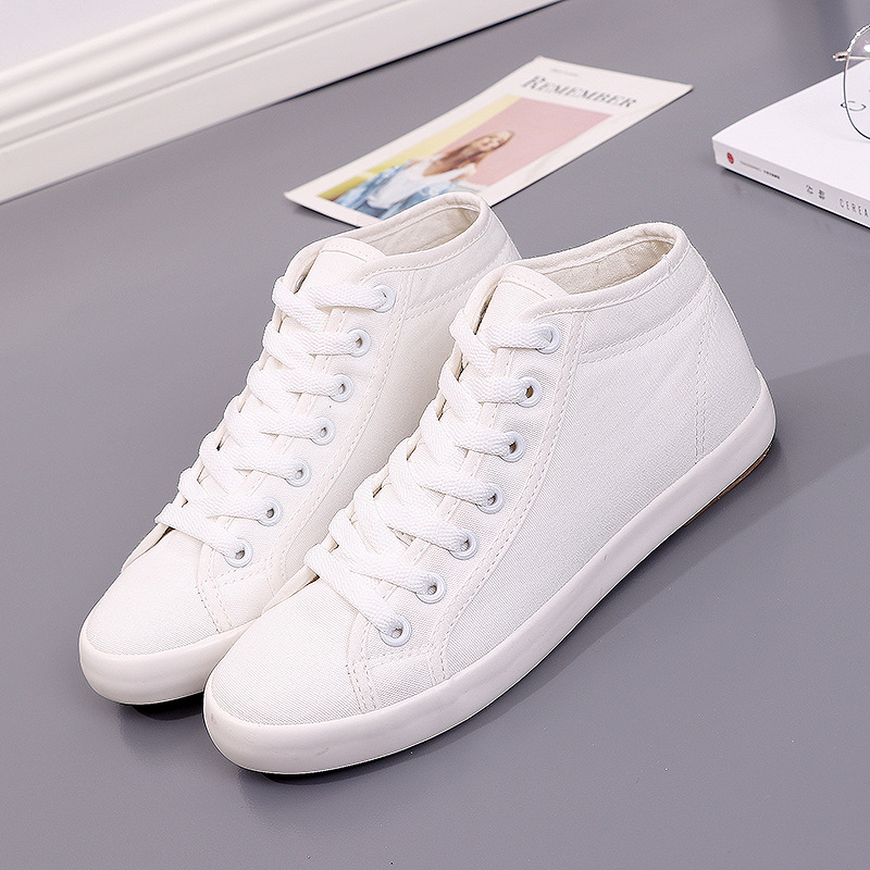 High-Top-Sneaker aus Segeltuch für Damen, weiche klassische Schuhe, lässige Damen-High-Top-Leinenschuhe, weiße Wanderschuhe_voghion.com