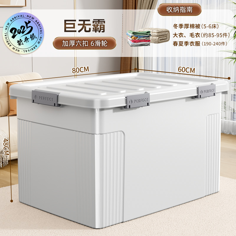 特大号防尘加厚收纳箱客厅卧室防潮储物箱换季衣物被褥塑料整理箱|undefined