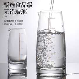 批发商用无把水晶玻璃白酒分酒壶 饭店带刻度分酒器创意扎壶酒具
