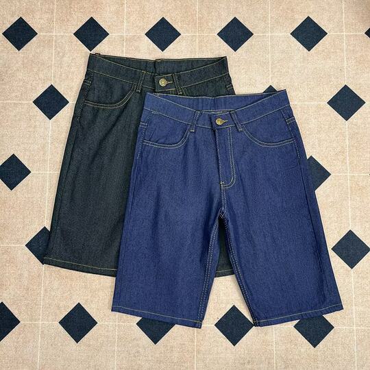 Men's Denim Shorts Straight Loose Summer Thin American Retro Trendy Brand Mid-Length Casual Pants for Middle-Aged Men
