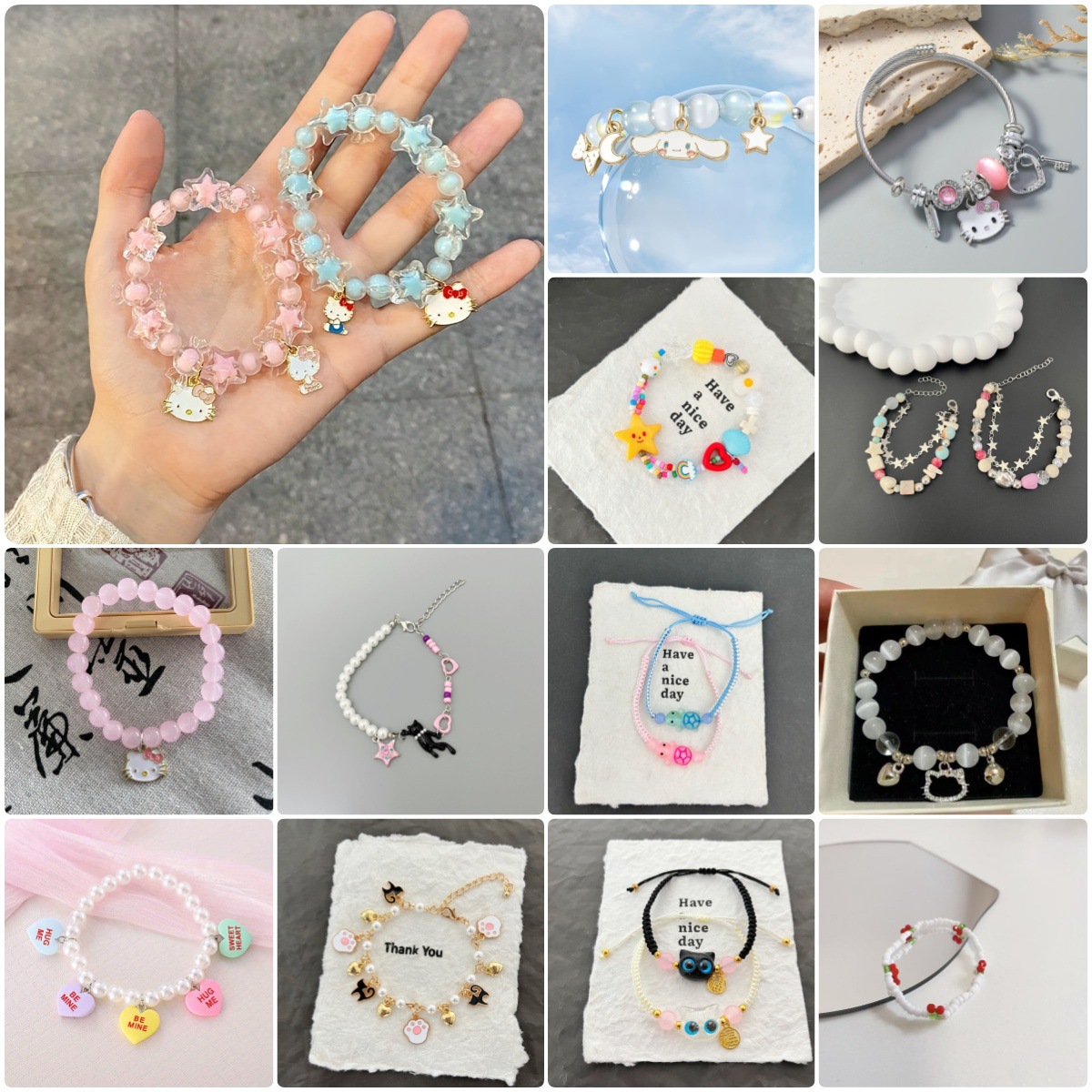 【包邮福利9】甜美可爱风格小众手链小清新饰品批发