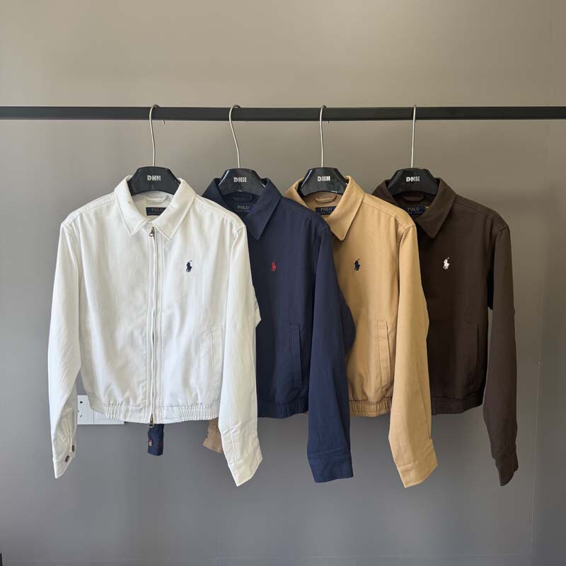 Rl Laff Pony Logo Embroidered Zipper Lapel Jacket Casual Polo Old Cadre Classic Casual Jacket for Women Rl Laff Pony Logo Embroidered Zipper Lapel Jacket Casual Polo Old Cadre Classic Casual Jacket for Women