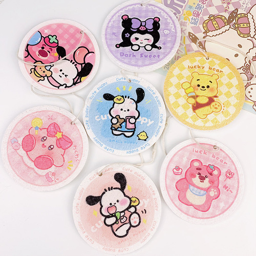Sponge wipe compressed wood pulp cotton cartoon cute sponge durable water-absorbent magic wipe non-stick oil kitchen pot brush rag