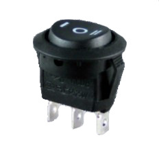 上海永星KCD8自锁两脚全黑卡口圆形跷板开关