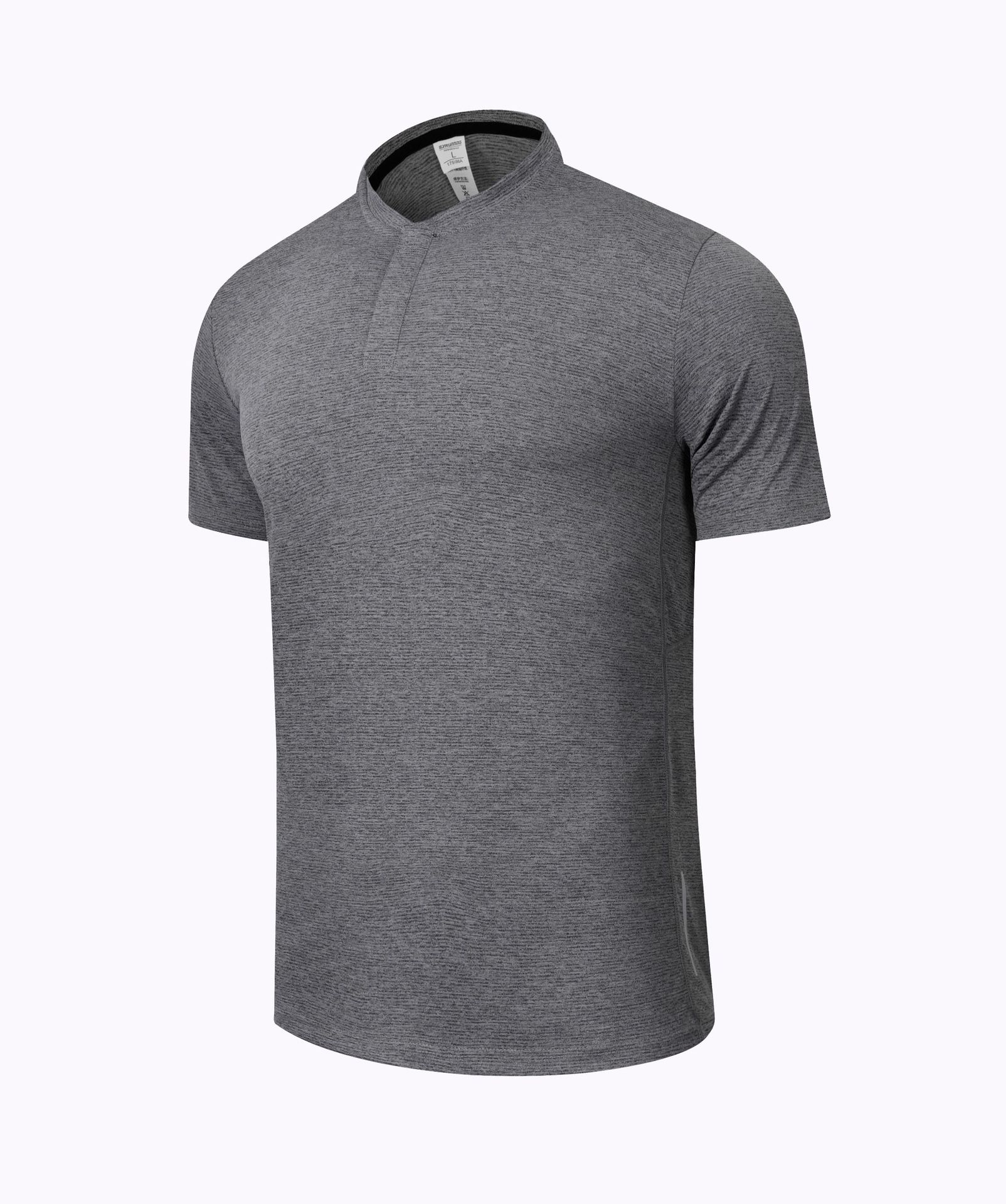 Primavera y verano nuevos productos deportivos secos rápidos camisetas masculinas sueltas de cuello Henry de manga corta ropa de entrenamiento físico ropa de tenis transfronteriza