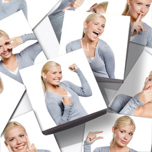 70张美国女人表情包贴纸外国人金发姐搞笑趣味创意手机装饰贴画
