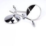 MAGAZI摩托车反光镜碳纤维圆镜复古改装通用配件后视镜电摩踏板车