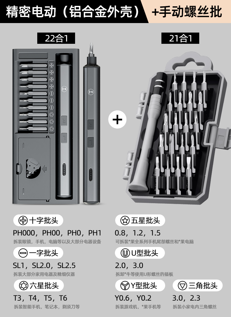 Lvlin destornillador eléctrico recargable doméstico pequeño conjunto de tornillo eléctrico de litio para desmontaje mecánico de precisión