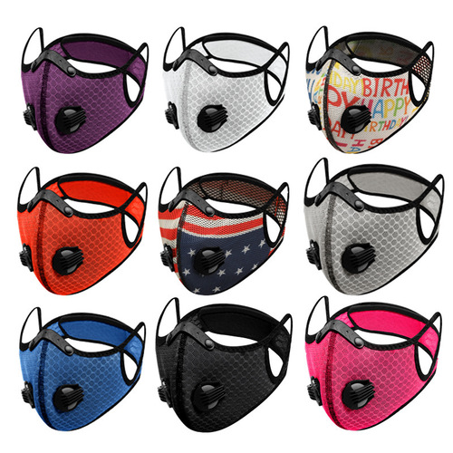 Cross-border best-selling cycling face mask bike mask with activated carbon filter core outdoor sports dust and haze proof breathable