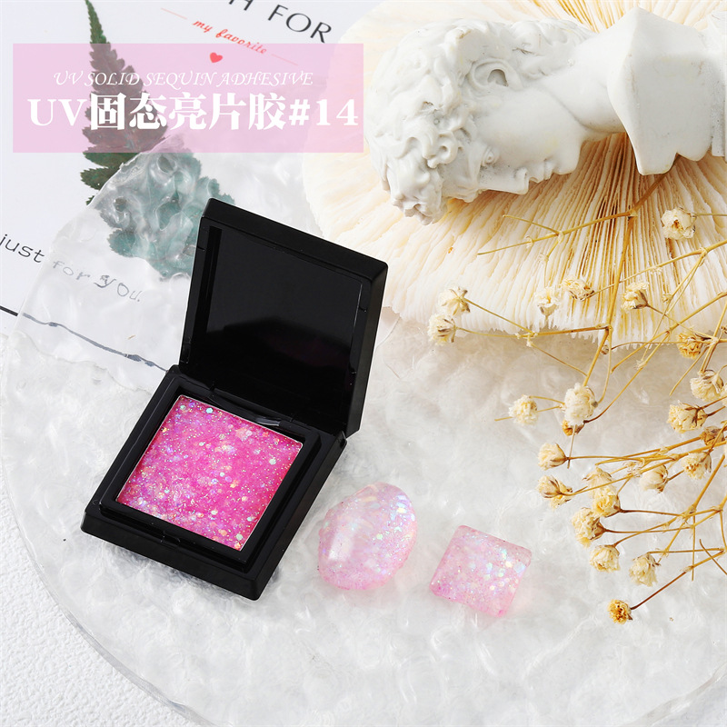 Manicura japonés nuevo UV sólido lentejuelas pegamento esmalte de uñas pegamento fototerapia pegamento sólido brillo lentejuelas pegamento ventas directas de la fábrica