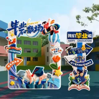 幼儿园小学毕业典礼场景布置拍照道具仪式感氛围装饰教室相框kt板
