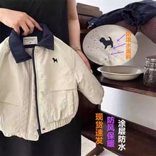男童棉服冬季连帽加厚新款加绒棉衣女童夹棉外套宝宝轻薄翻领棉衣