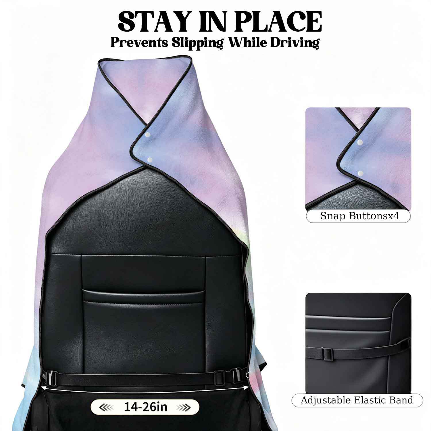 Printed bath towel and car seat cover 2-in-1, ultra-fine fiber outdoor beach and car dual-use universal seat cushion