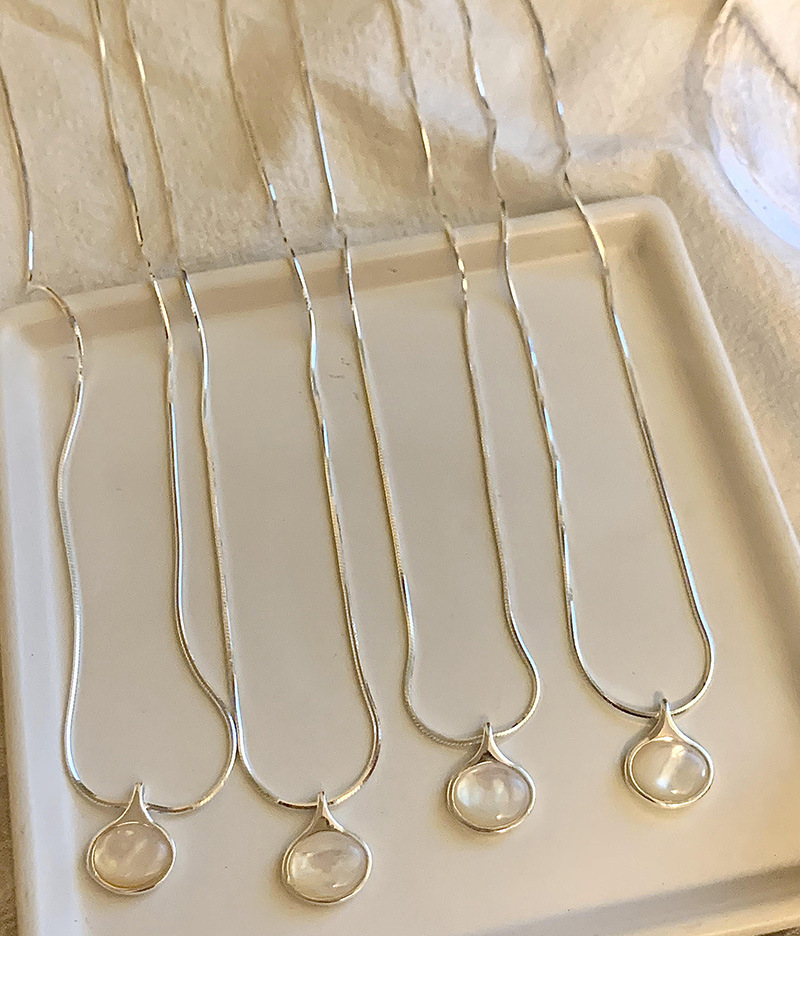 S Pure Simple Summer Fresh Light Luxury Versatile Shell Collar Silver Necklace with High Quality and Internet Celebrity_voghion.com