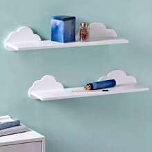 云朵置物架儿童房墙上装饰搁板可爱创意木质现代卧室墙面收纳架