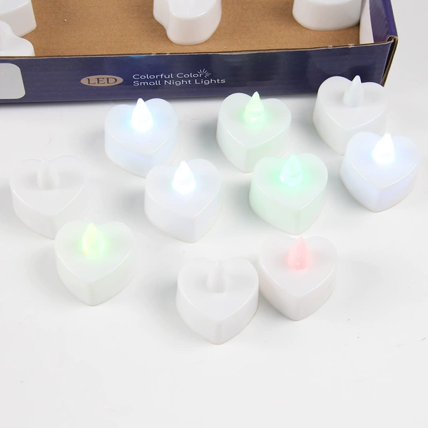 Heart-shaped electronic candle color (24 pieces in a box, 24 multiples shot)