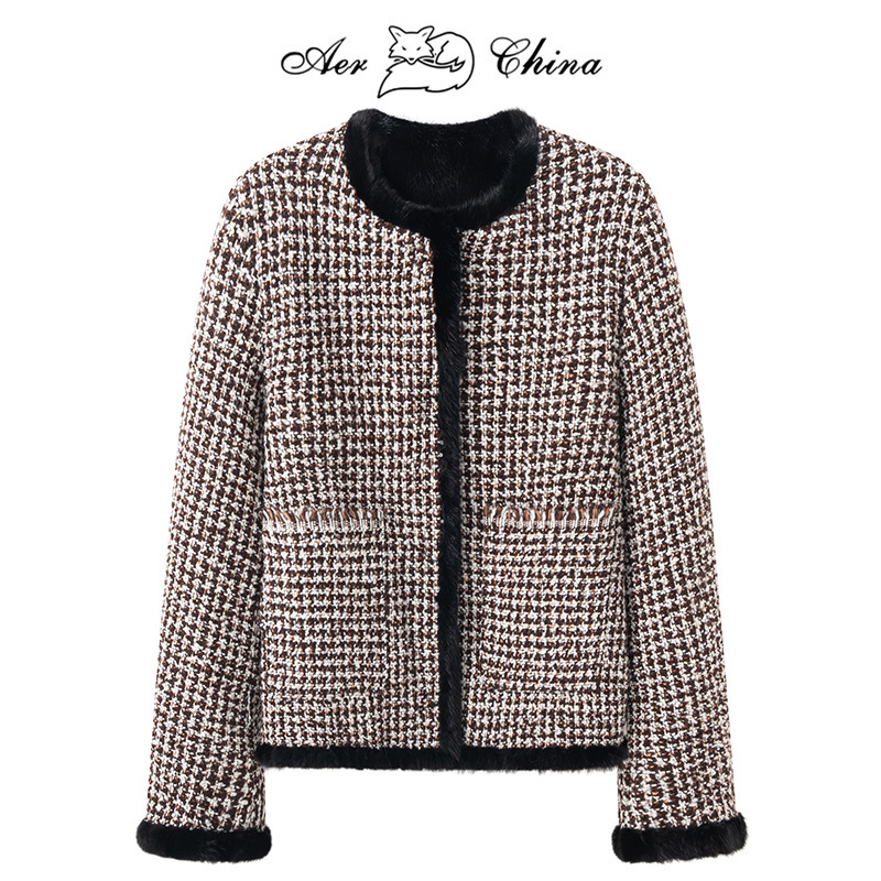 2026 Winter New Style Chanel-Inspired Double-Sided Mink Fur Coat for Women, Vintage Niche Mink Fur Coat, Young Style