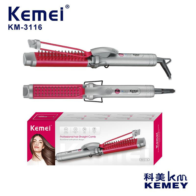 Kemei casero alisador de cabello recto KM - 3116 transfronterizo termostático rizador de cabello de aniones ondas grandes clipper