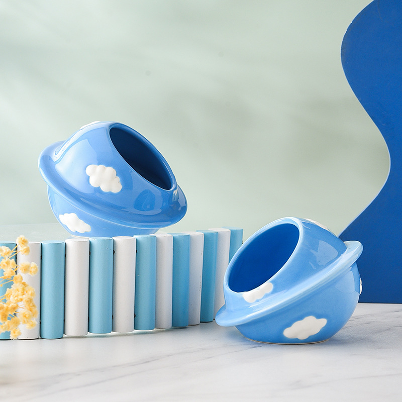 Círculos animados creativos hámster oso cerámica para escapar de la casa dorada ratón dormida refrigeración nido de verano pequeños artículos de mascotas