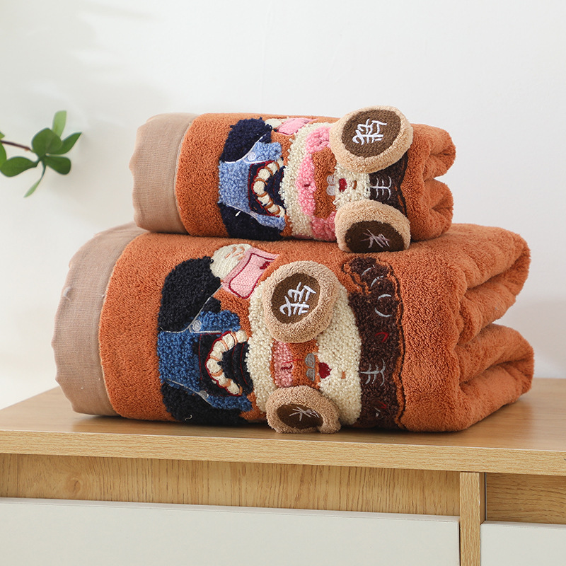 リトルリッチウーマンサスペンダーバススカート新しい刺繍漫画入浴ウェアラブルバスタオル刺繍フェイスタオル包頭ドライヘアタオル|undefined