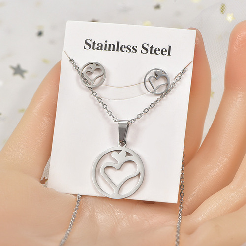 Cross-border Ins Loving Foreign Trade Stainless Steel European and American Trend Retro Geometric Non-Fading Earrings Pendant Titanium Steel Accessory