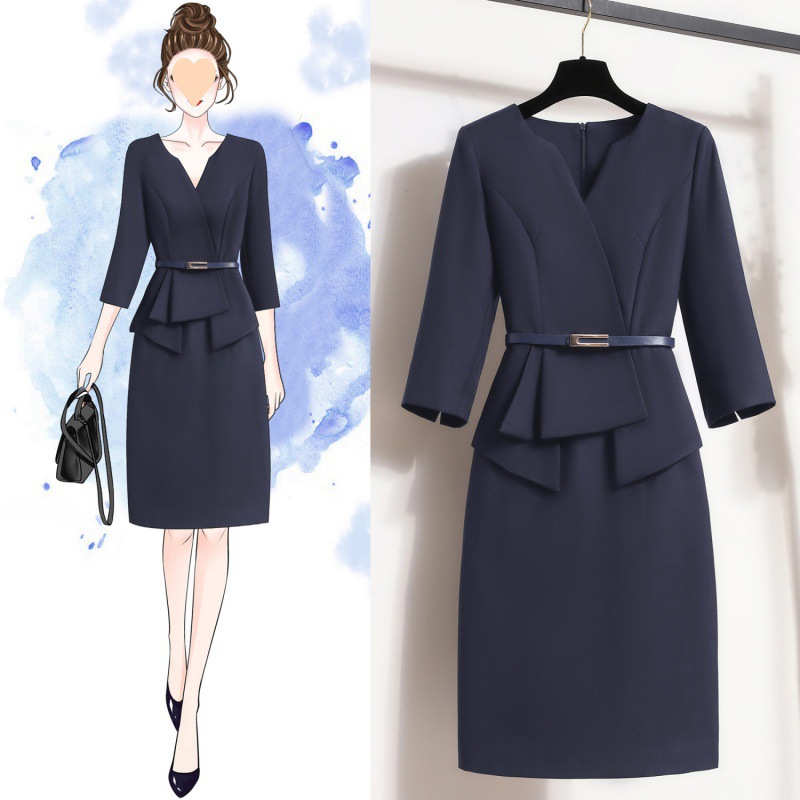 秋季职业连衣裙女气质女神范酒店前台工装售楼部珠宝店工作服高端