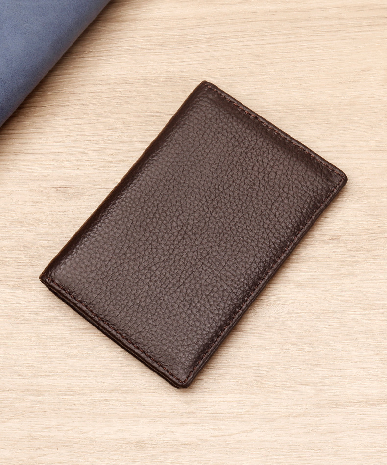 Leather Cowhide Card Holder for Men Women Urban Minimalist Stylish Black Brown