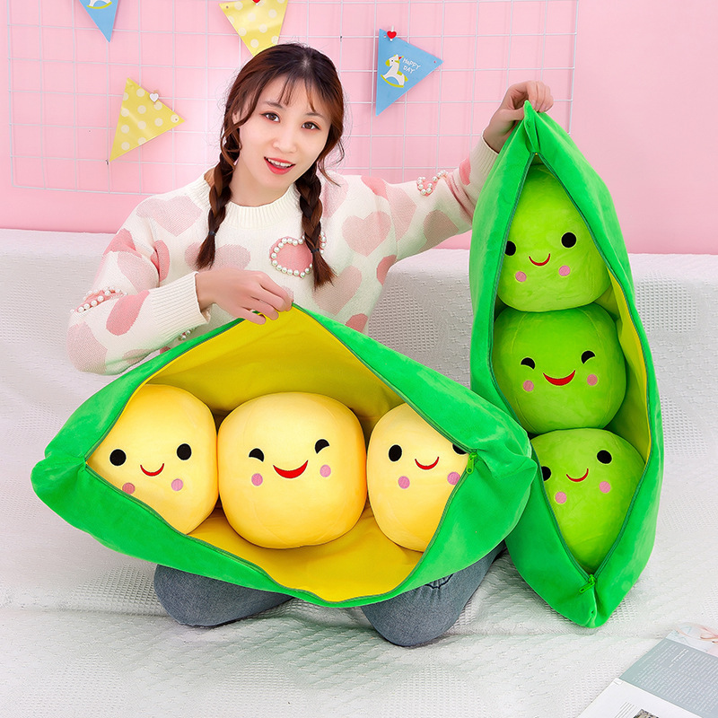 Classic Pea Pod Pillow Removable Doll Cute Plush Toy Creative Gift Birthday Gift Wholesale