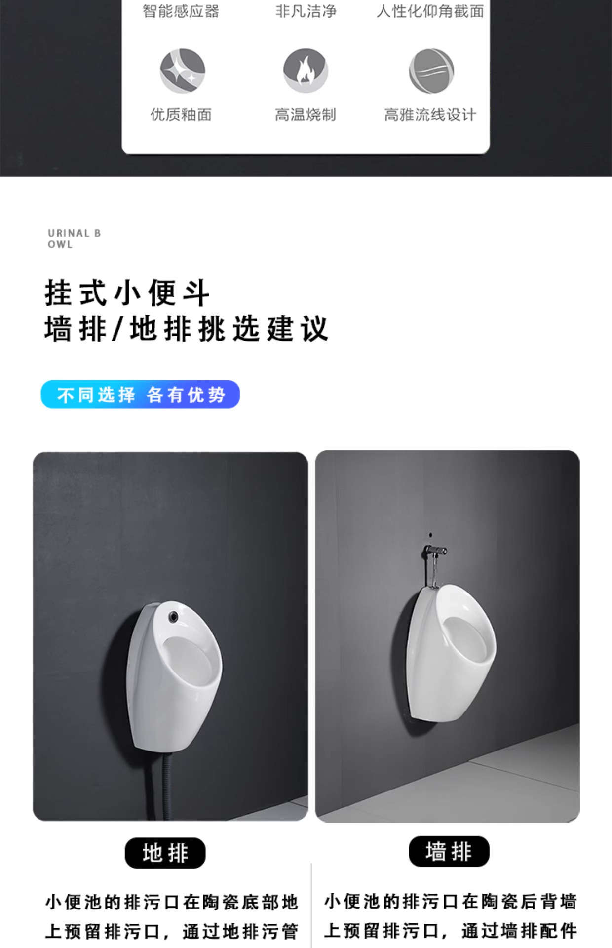 Floor-standing automatic sensor urinal, ceramic urinal, male adult standing urinal, wall-mounted urine trough wholesale undefined