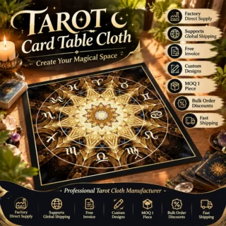 来图定制塔罗牌桌布桌垫亚麻布欧式专用装饰激光切割工艺塔罗桌布